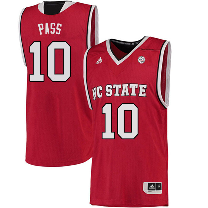 Men #10 Breon Pass NC State Wolfpack College Basketball Jerseys Sale-Red - Click Image to Close
